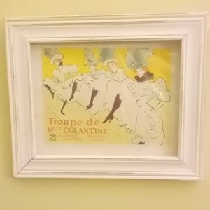 Troupe de MLLE EGLANTINE poster of Art work signed FLautrec then reproduced